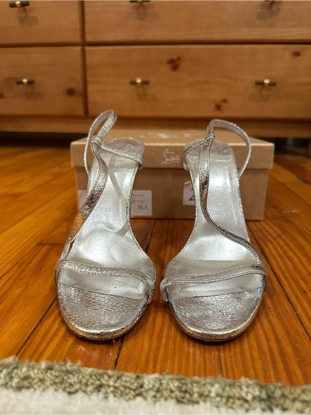 Christian Louboutin Silver Rosalie 100 mm